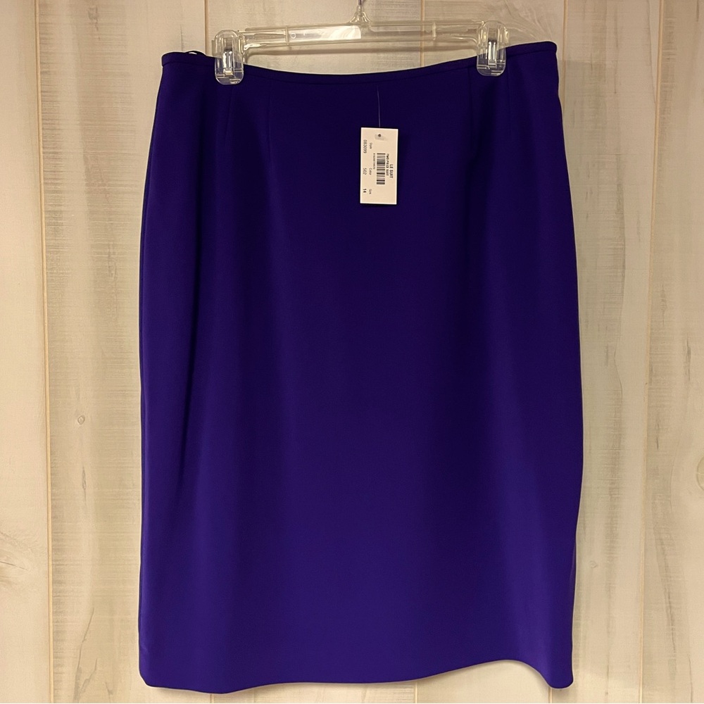 NWT Le Suit Purple Wrap Blazer & Pencil Skirt Set Sz 14 - Picture 3 of 11